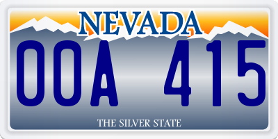 NV license plate 00A415