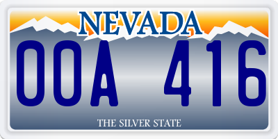 NV license plate 00A416