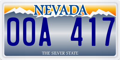 NV license plate 00A417