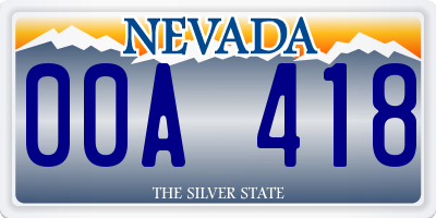 NV license plate 00A418