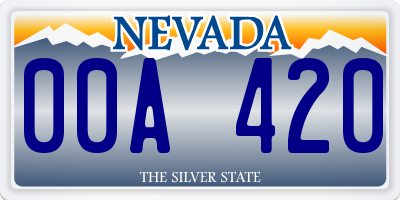 NV license plate 00A420