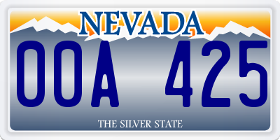 NV license plate 00A425