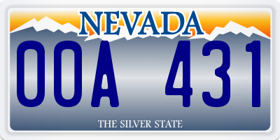 NV license plate 00A431