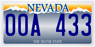 NV license plate 00A433