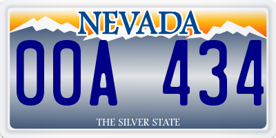NV license plate 00A434