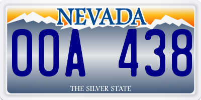 NV license plate 00A438