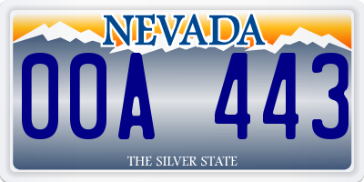 NV license plate 00A443