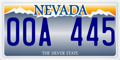 NV license plate 00A445