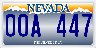 NV license plate 00A447