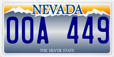 NV license plate 00A449