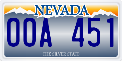 NV license plate 00A451