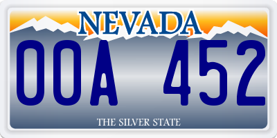 NV license plate 00A452