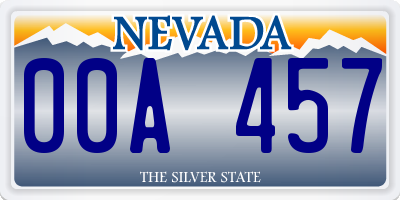 NV license plate 00A457