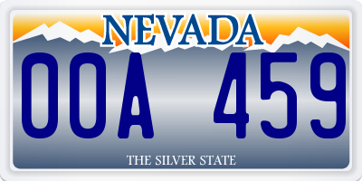 NV license plate 00A459