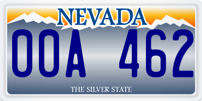 NV license plate 00A462