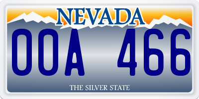 NV license plate 00A466