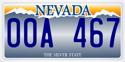 NV license plate 00A467