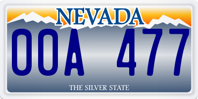 NV license plate 00A477