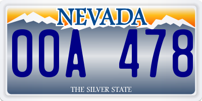 NV license plate 00A478