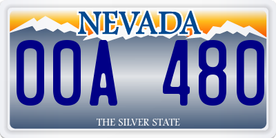 NV license plate 00A480