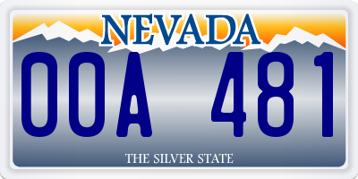 NV license plate 00A481