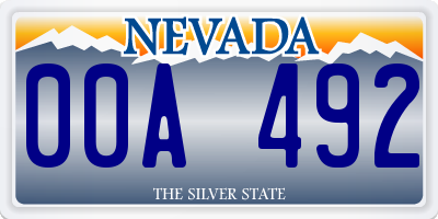 NV license plate 00A492