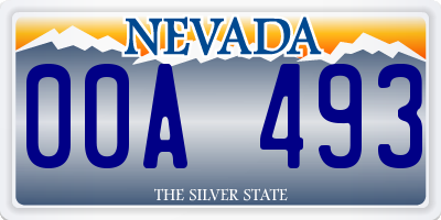 NV license plate 00A493