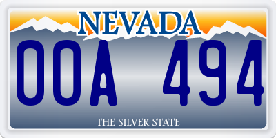 NV license plate 00A494