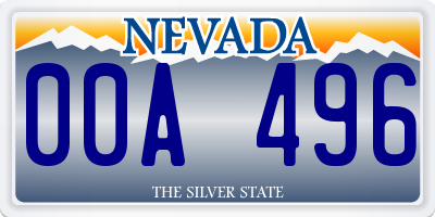 NV license plate 00A496