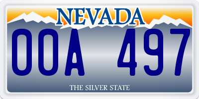 NV license plate 00A497