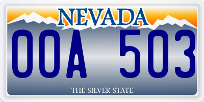 NV license plate 00A503