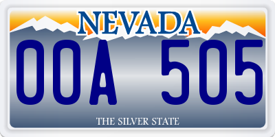 NV license plate 00A505