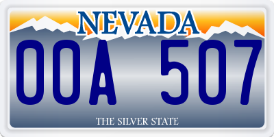 NV license plate 00A507