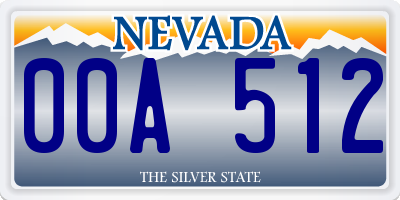 NV license plate 00A512