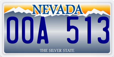 NV license plate 00A513