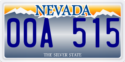 NV license plate 00A515