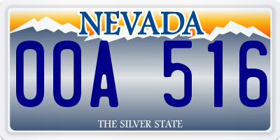 NV license plate 00A516