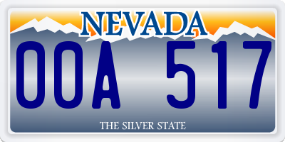 NV license plate 00A517