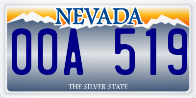 NV license plate 00A519