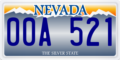 NV license plate 00A521