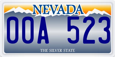 NV license plate 00A523