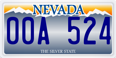 NV license plate 00A524