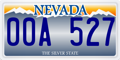 NV license plate 00A527
