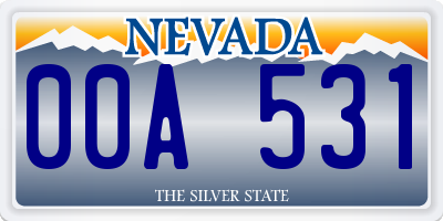 NV license plate 00A531