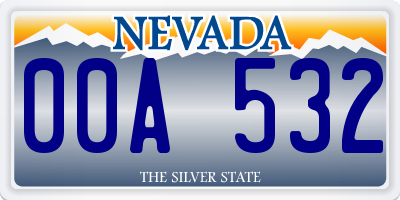 NV license plate 00A532