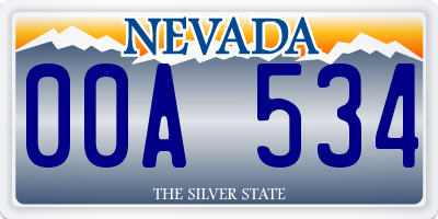 NV license plate 00A534