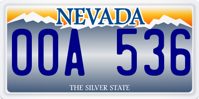 NV license plate 00A536