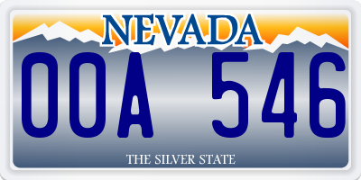 NV license plate 00A546