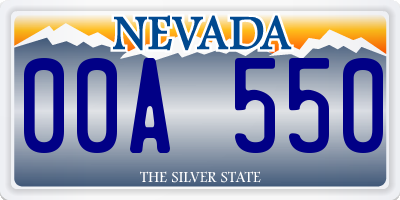 NV license plate 00A550