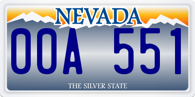 NV license plate 00A551